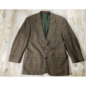 Jos A Bank Houndstooth Cashmere Blazer Sport Coat Brown Classic Menswear 42R USA